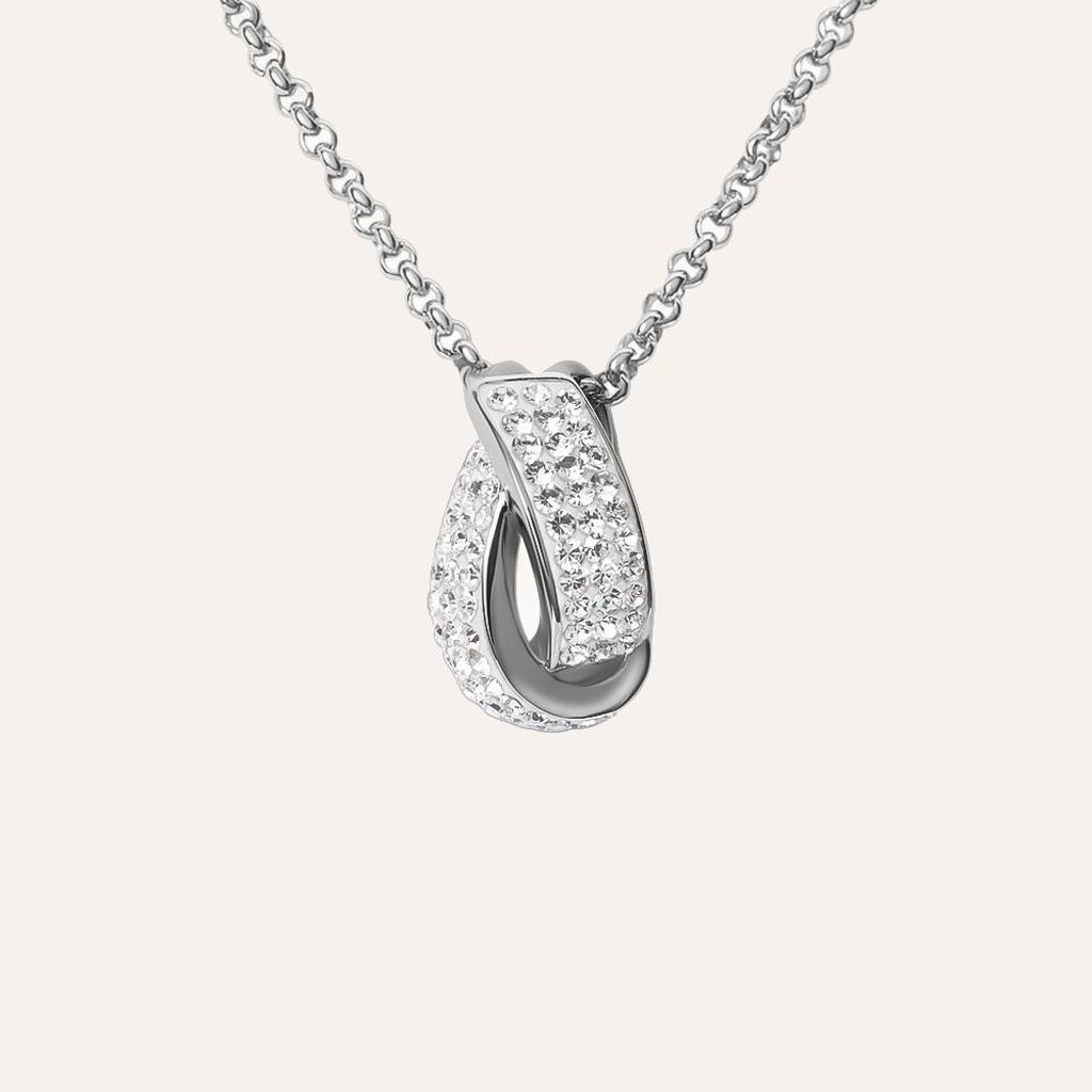 Collana Aura Acciaio Cristallo