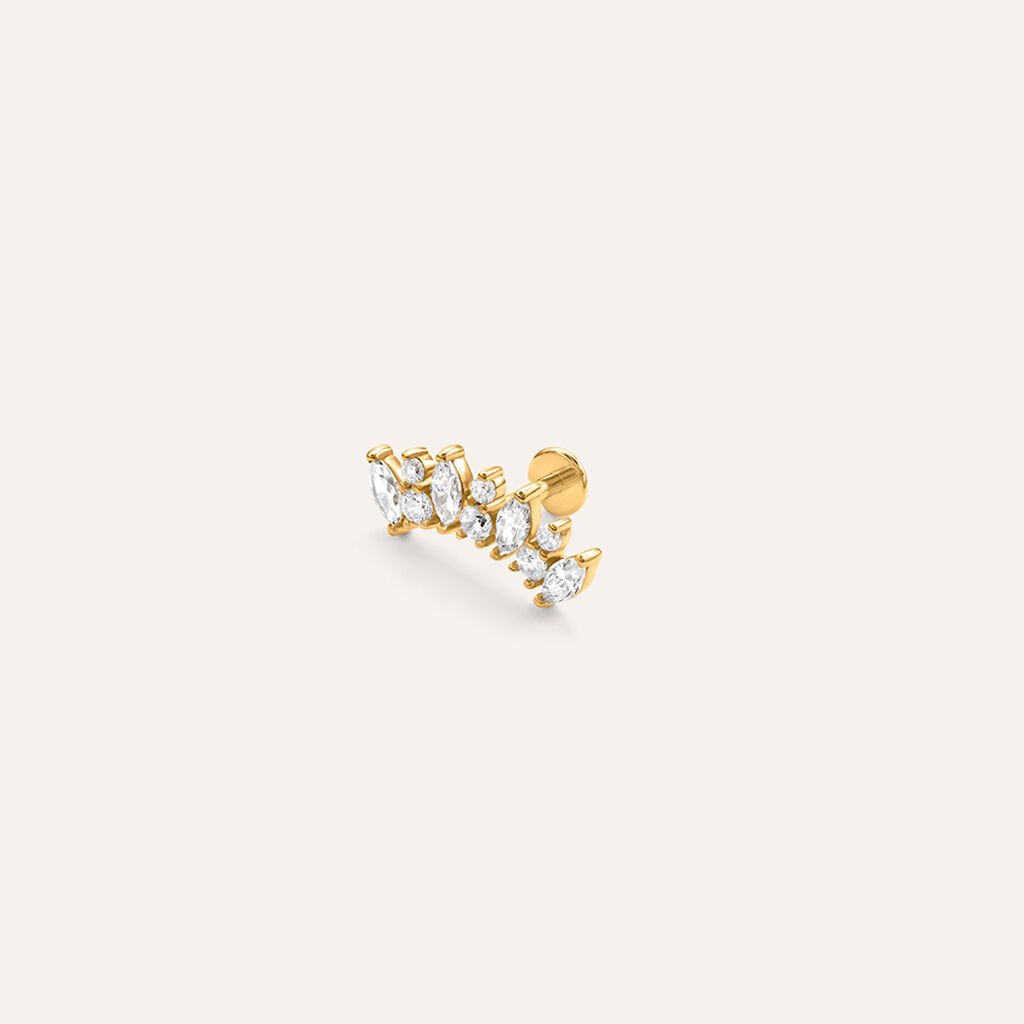 Piercing Orecchio Radiance Titanio Giallo Cubic Zirconia