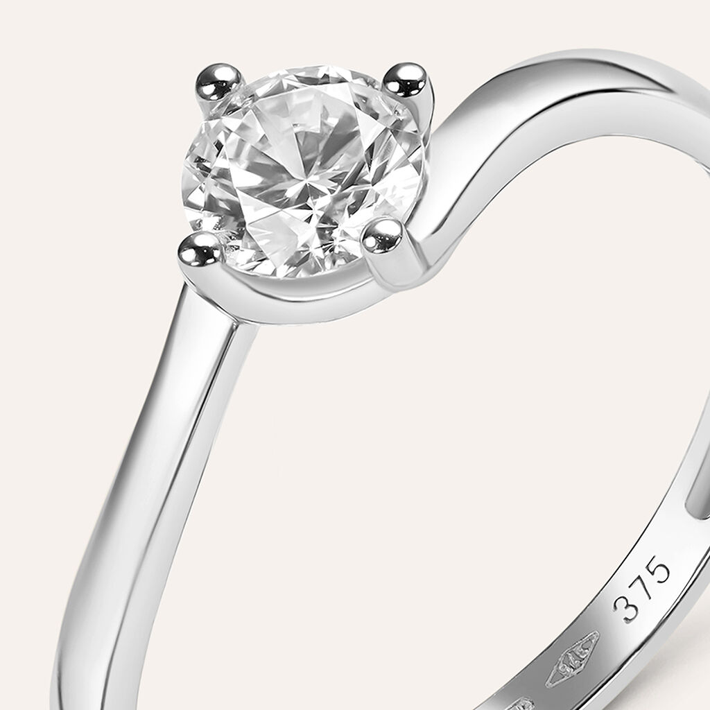 Anello Solitario Claire Oro Bianco Cubic Zirconia