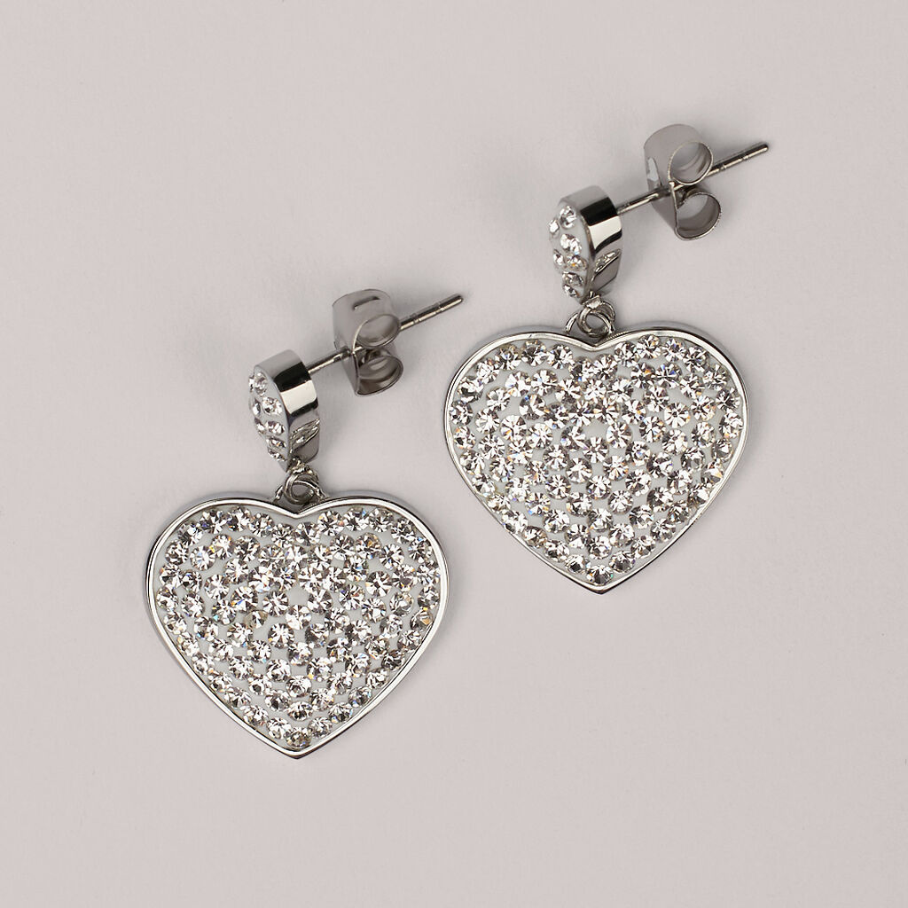 Orecchini Pendenti Aura Acciaio Cristallo