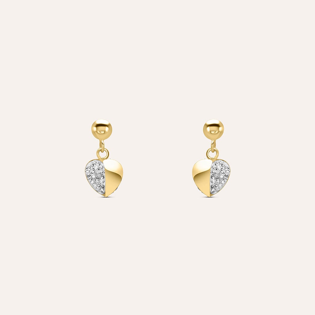 Orecchini Pendenti Crystal Gold Oro Giallo Cristallo