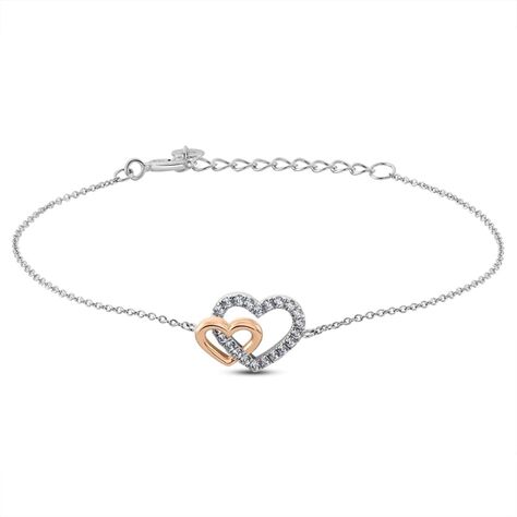 Bracciale Silver Moments Argento Bicolore Bianco / Rosa Cubic Zirconia - Bracciali Amicizia Donna | Stroili