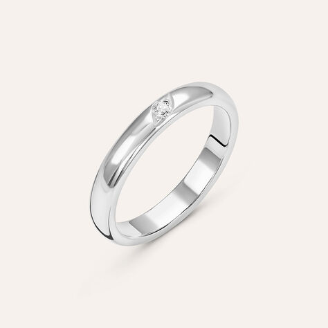 Fede Classica 3.1 mm Oro Bianco Diamante - Anelli con Incisione Unisex | Stroili