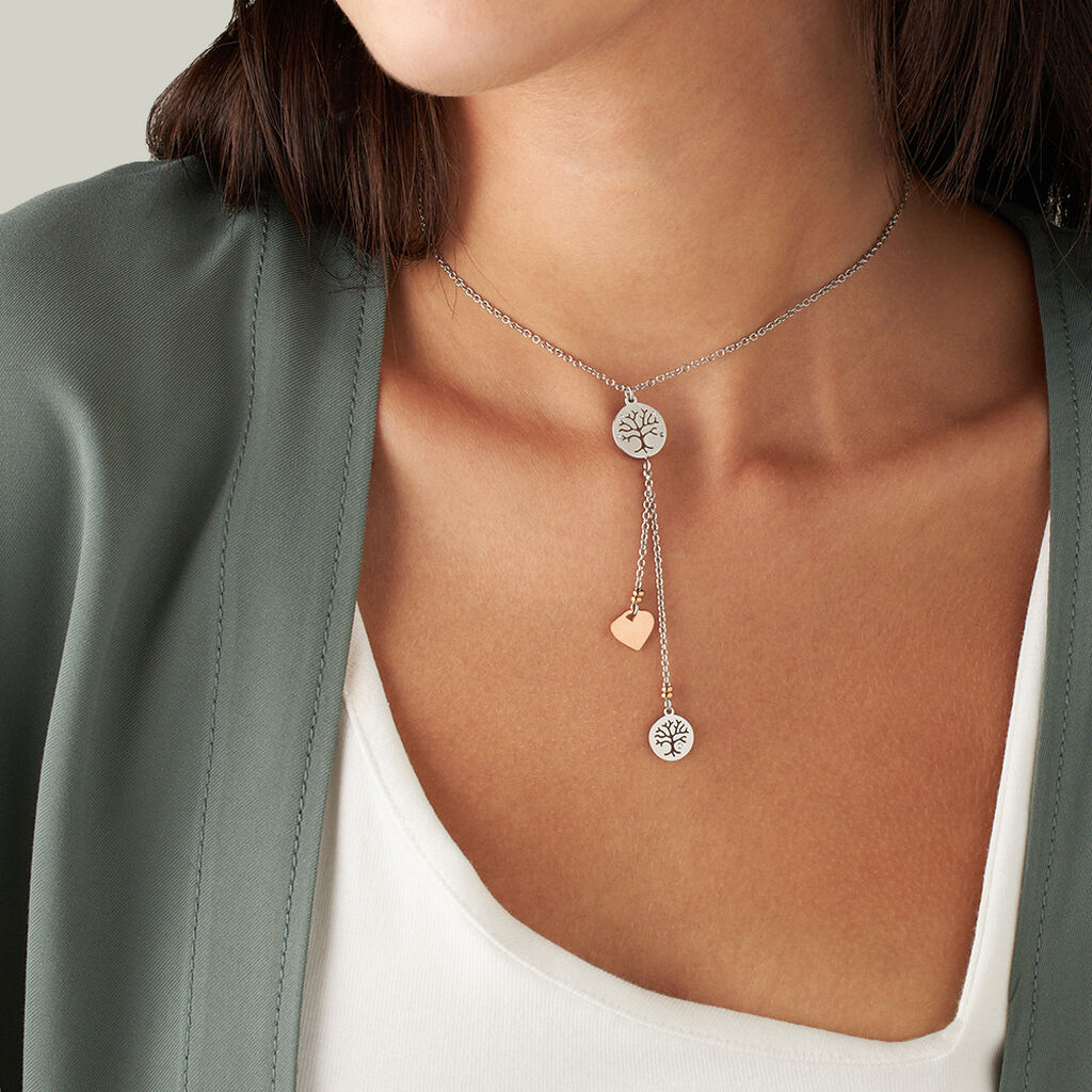 Collana Lady Chic Acciaio Bicolore Bianco / Rosa Cristallo - Collane Donna | Stroili