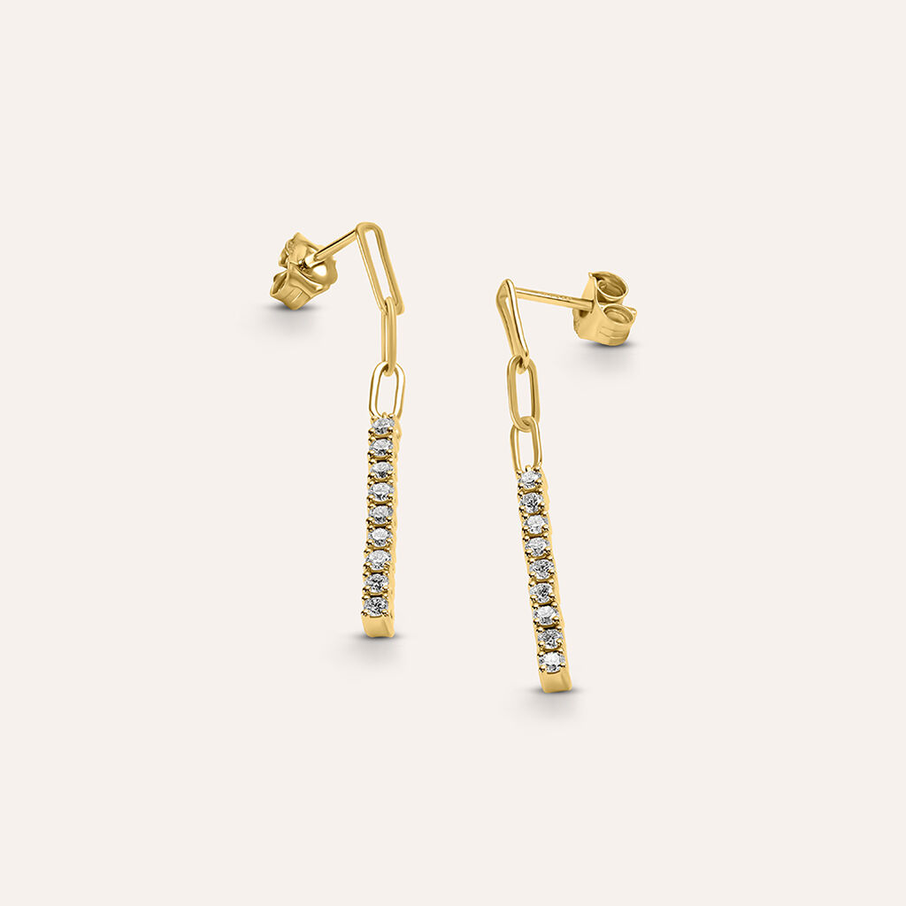 Orecchini Pendenti Diamade Glam Oro Giallo Diamante Lab-Grown