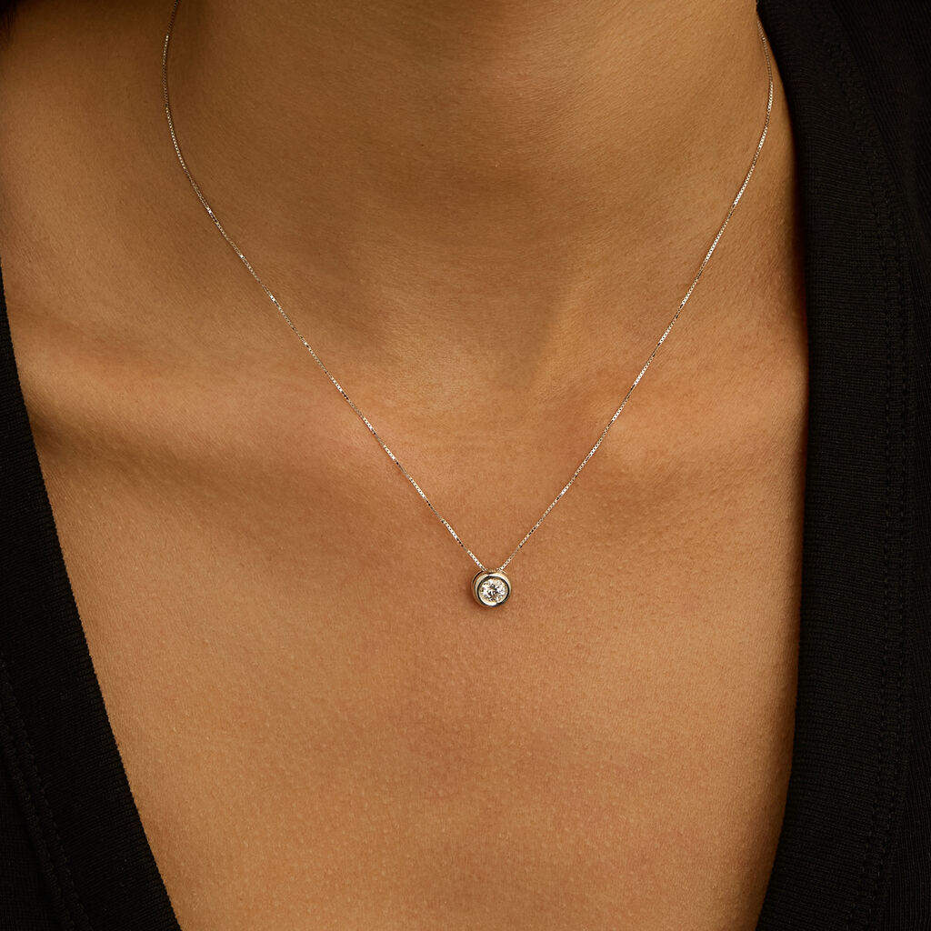 Collana Punto Luce Firmamenti Oro Bianco Diamante