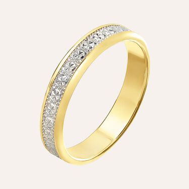 Fede Classica Diamantata 3.5 mm Oro Bicolore