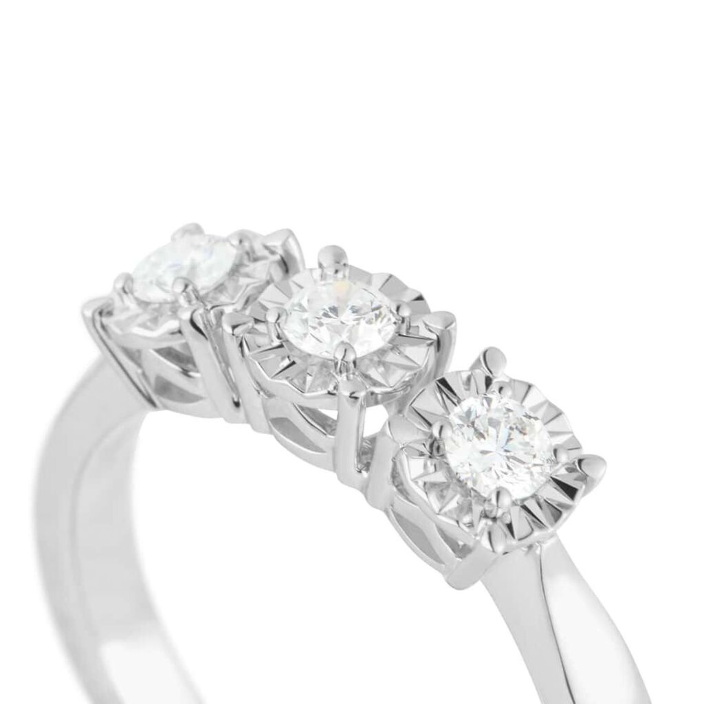 Anello Trilogy Diamotion Oro Bianco Diamante