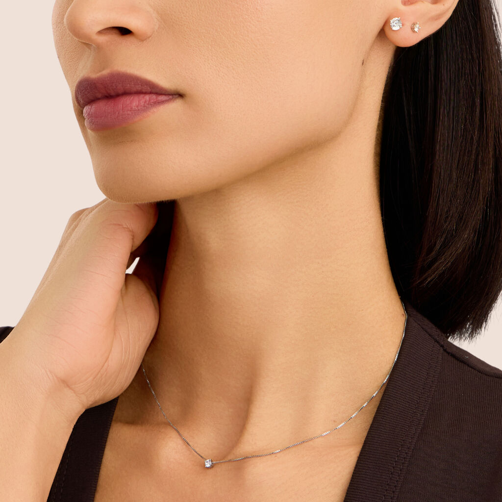 Orecchini Lobo Punto Luce Silver Elegance Argento Rodiato Cubic Zirconia