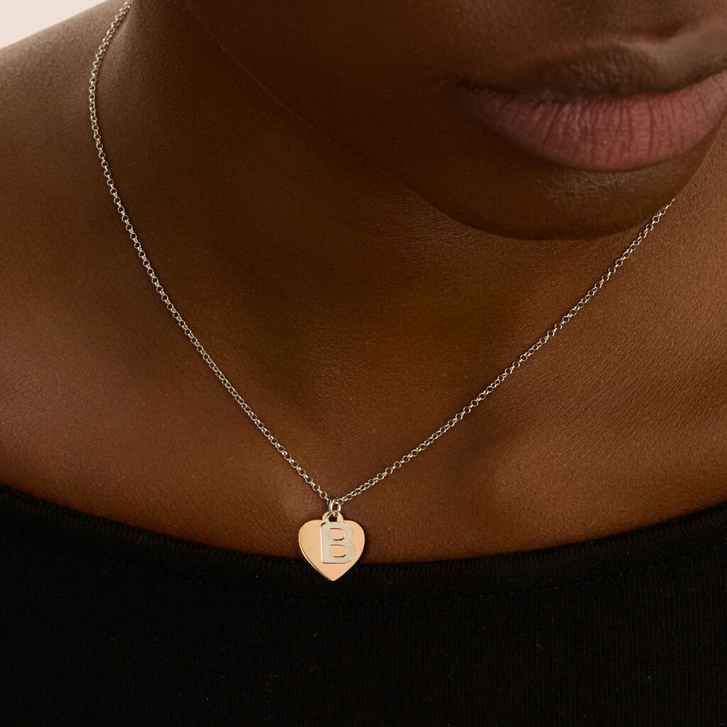 Collana Silver Collection Argento Bicolore Bianco / Rosa