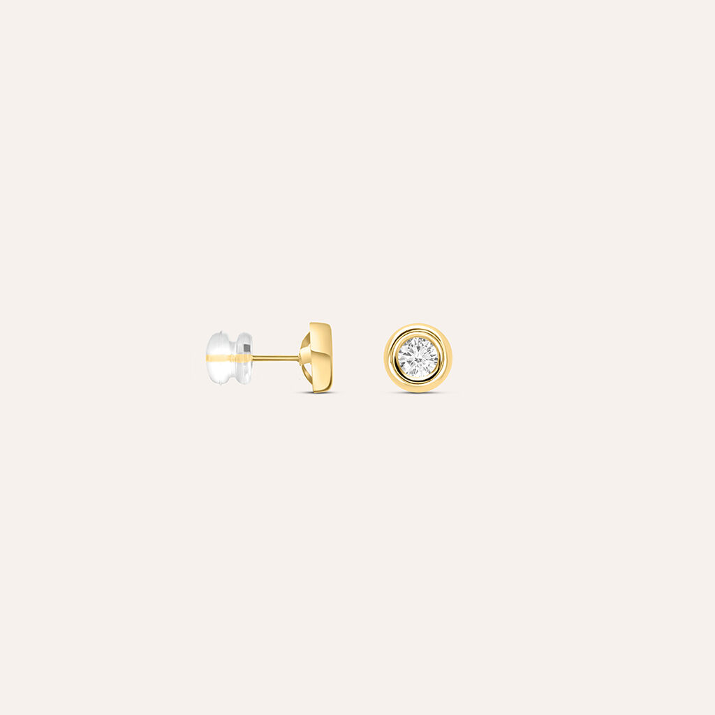 Orecchini Lobo Punto Luce Bon Ton Oro Giallo Cubic Zirconia - Orecchini a Lobo Donna | Stroili