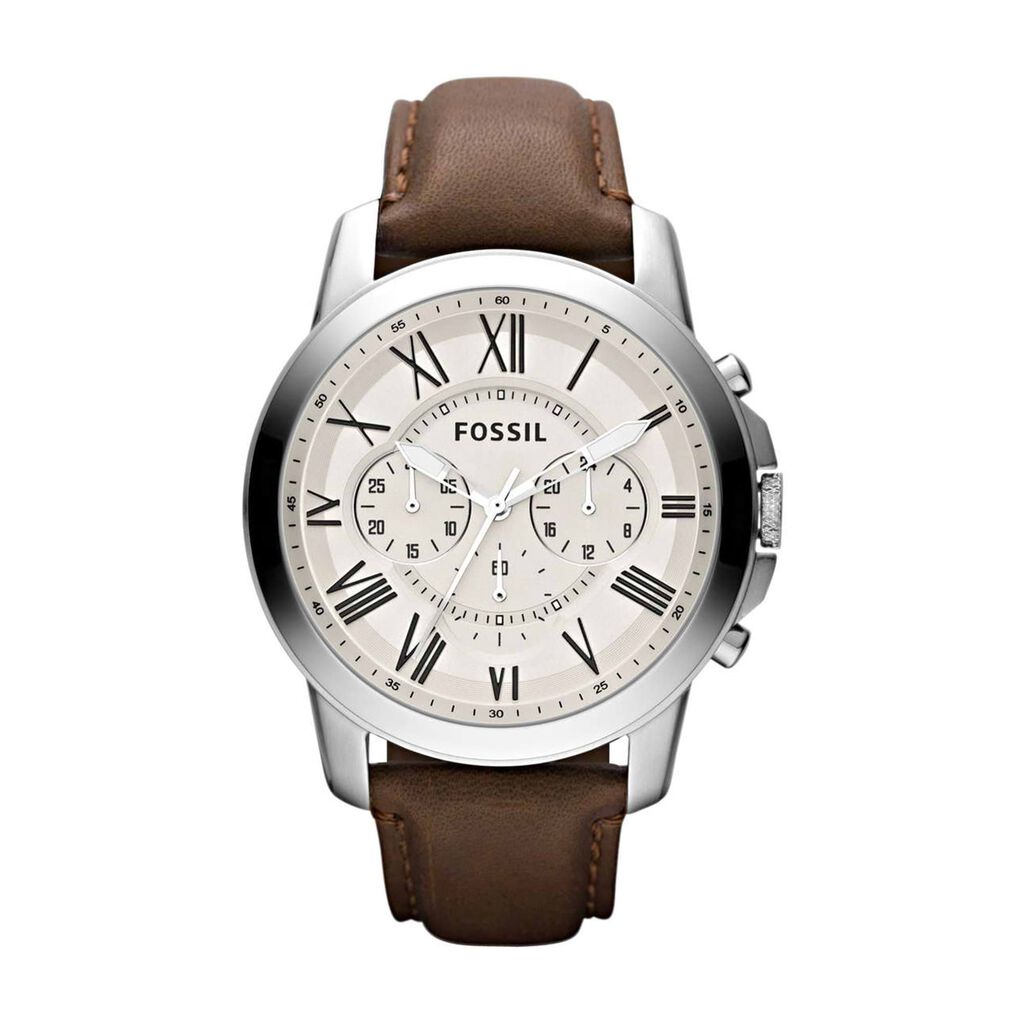 Orologio Cronografo Uomo Fossil Grant quadrante crema FS4735