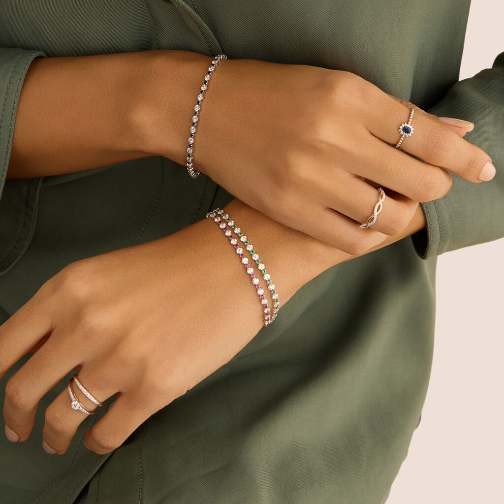 Bracciale Tennis Silver Elegance Argento Rodiato Cubic Zirconia