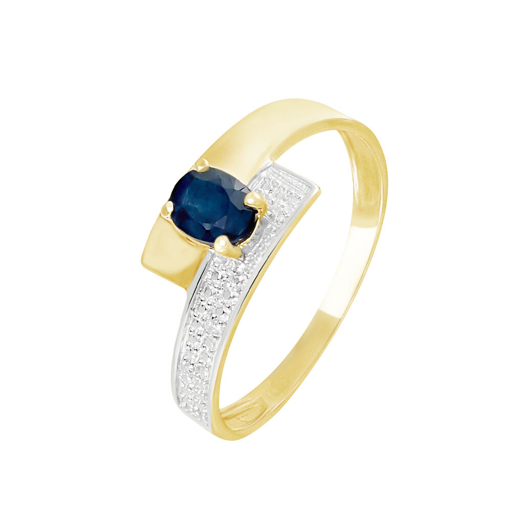 Anello Charlotte Oro Giallo Zaffiro Diamante - Anelli con Pietre Donna | Stroili