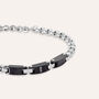 Bracciale Man Code Acciaio Bicolore Bianco / Nero Cubic Zirconia