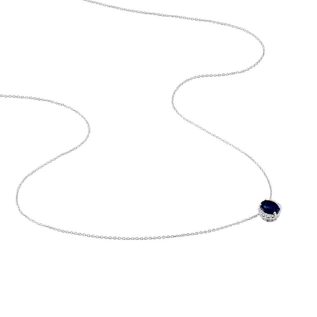 Collana Punto Luce Elizabeth Crown Oro Bianco Zaffiro Diamante - Collane Punto Luce Donna | Stroili