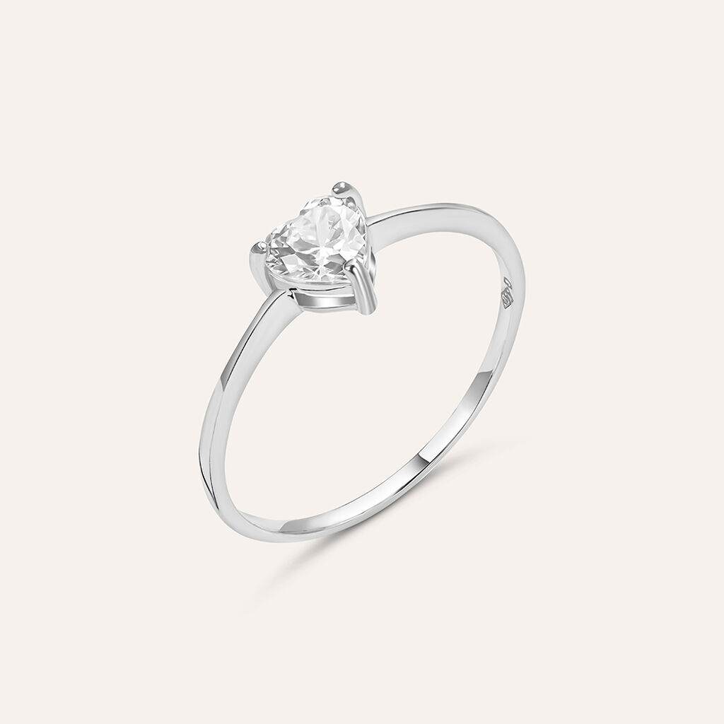 Anello Solitario Claire Oro Bianco Cubic Zirconia - Anelli con Pietre Donna | Stroili