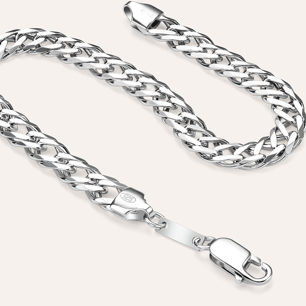 Bracciale Catena Gentleman Argento Rodiato