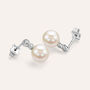 Orecchini Lobo Silver Pearls Argento Rodiato Cubic Zirconia Perla sintentica