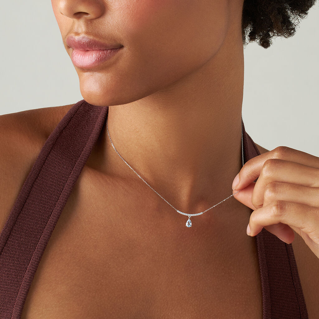 Collana Amélie Oro Bianco Topazio Cubic Zirconia - Collane Donna | Stroili