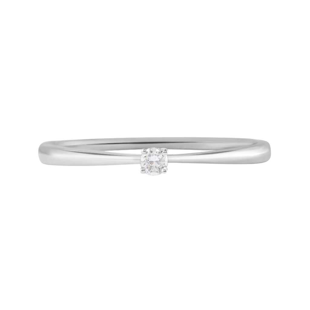 Anello Solitario Grace Oro Bianco Diamante - Anelli con Pietre Donna | Stroili