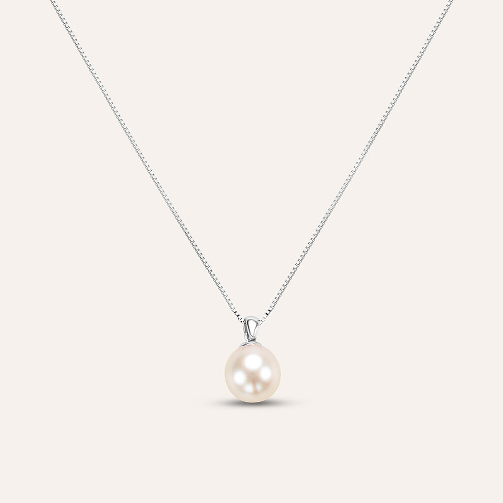 Collana Gabrielle Oro Bianco Perla Akoya