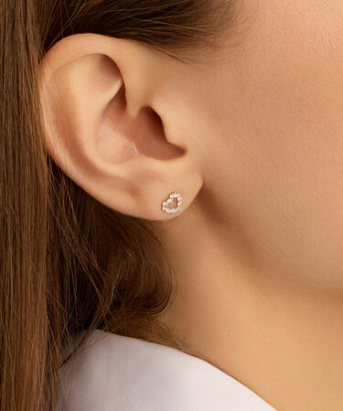 Orecchini Lobo Bon Ton Oro Bianco Cubic Zirconia