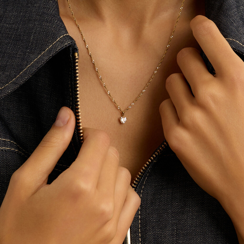 Pendente Punto Luce Poème Oro Giallo Cubic Zirconia