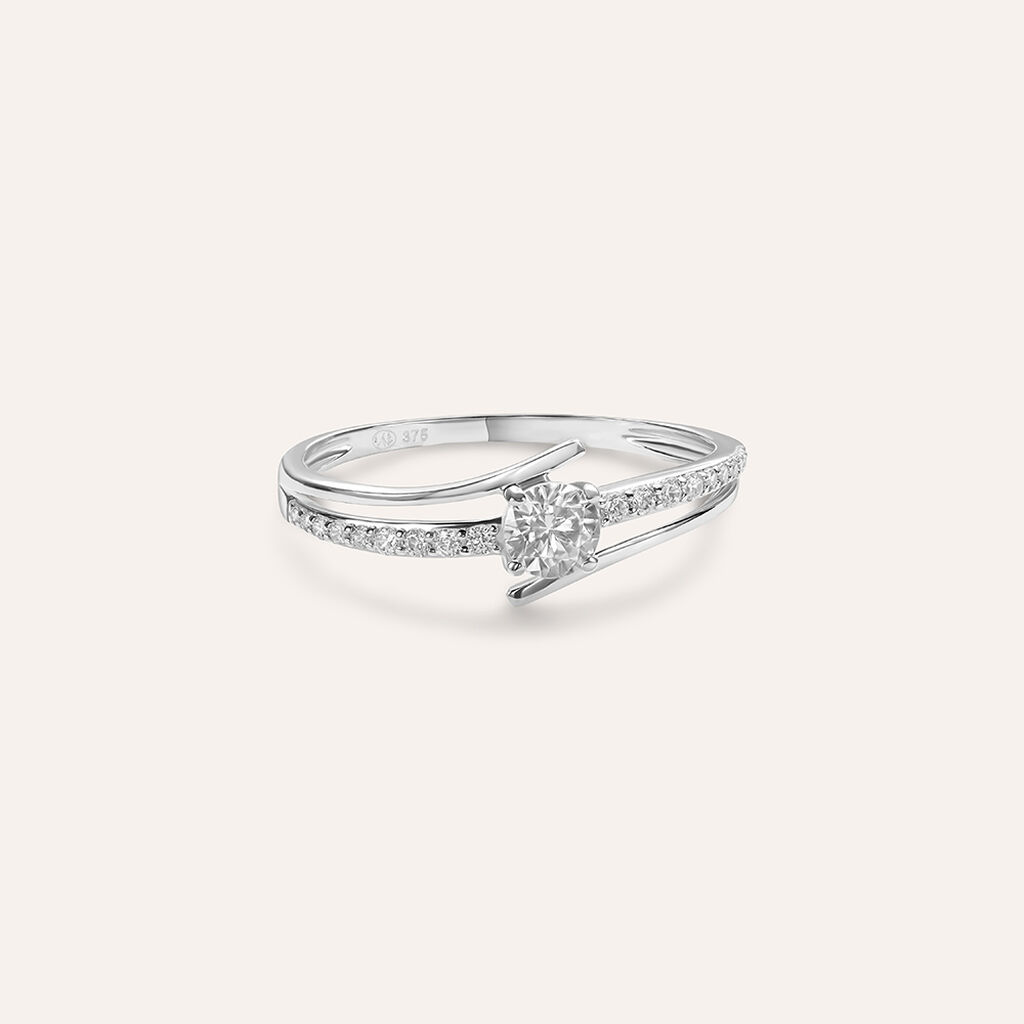 Anello Solitario Claire Oro Bianco Cubic Zirconia - Anelli con Pietre Donna | Stroili