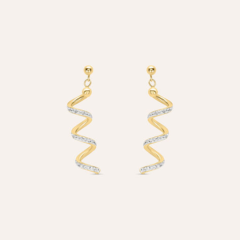 Orecchini Pendenti Christelle Oro Giallo Cristallo - Orecchini Pendenti Donna | Stroili