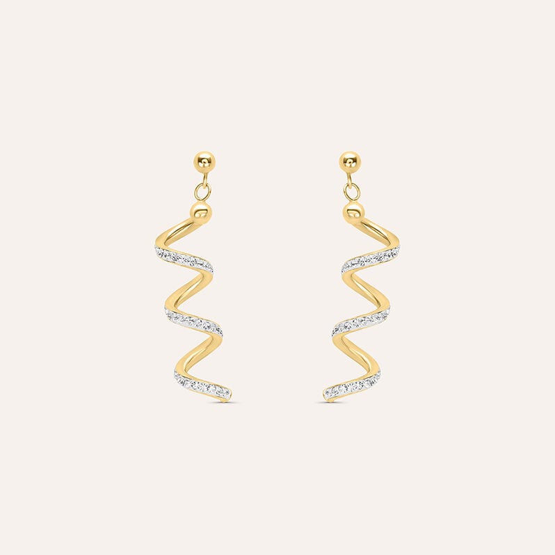 Orecchini Pendenti Christelle Oro Giallo Cristallo - Orecchini Pendenti Donna | Stroili