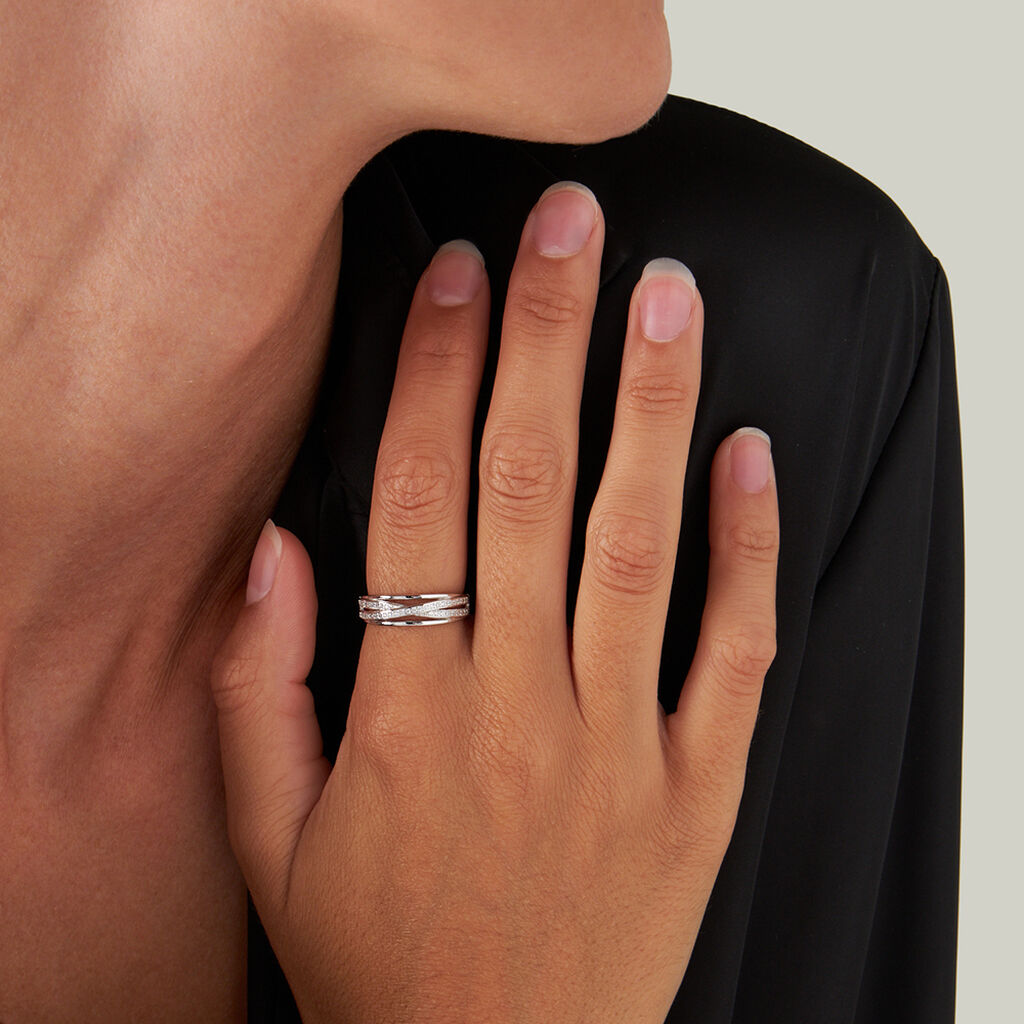 Anello Fantasia Silver Shine Argento Rodiato Cubic Zirconia - Anelli con Pietre Donna | Stroili