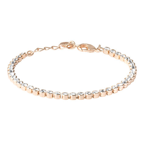 Bracciale Tennis Romantic Shine Metallo Rosa Cristallo - Bracciali Tennis Donna | Stroili