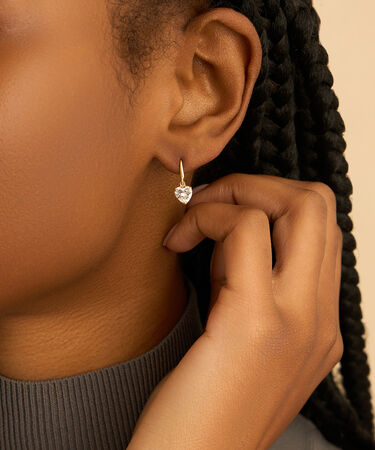 Orecchini Lobo Punto Luce Claire Oro Giallo Cubic Zirconia