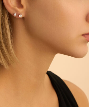 Orecchini Lobo Punto Luce Claire Oro Bianco Cubic Zirconia