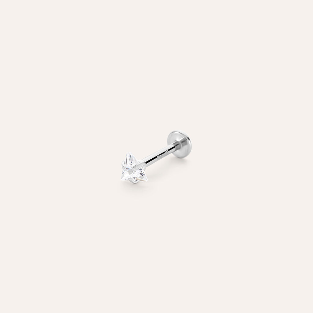 Piercing Orecchio Tragus Helix Conch Moonlight Acciaio Cristallo