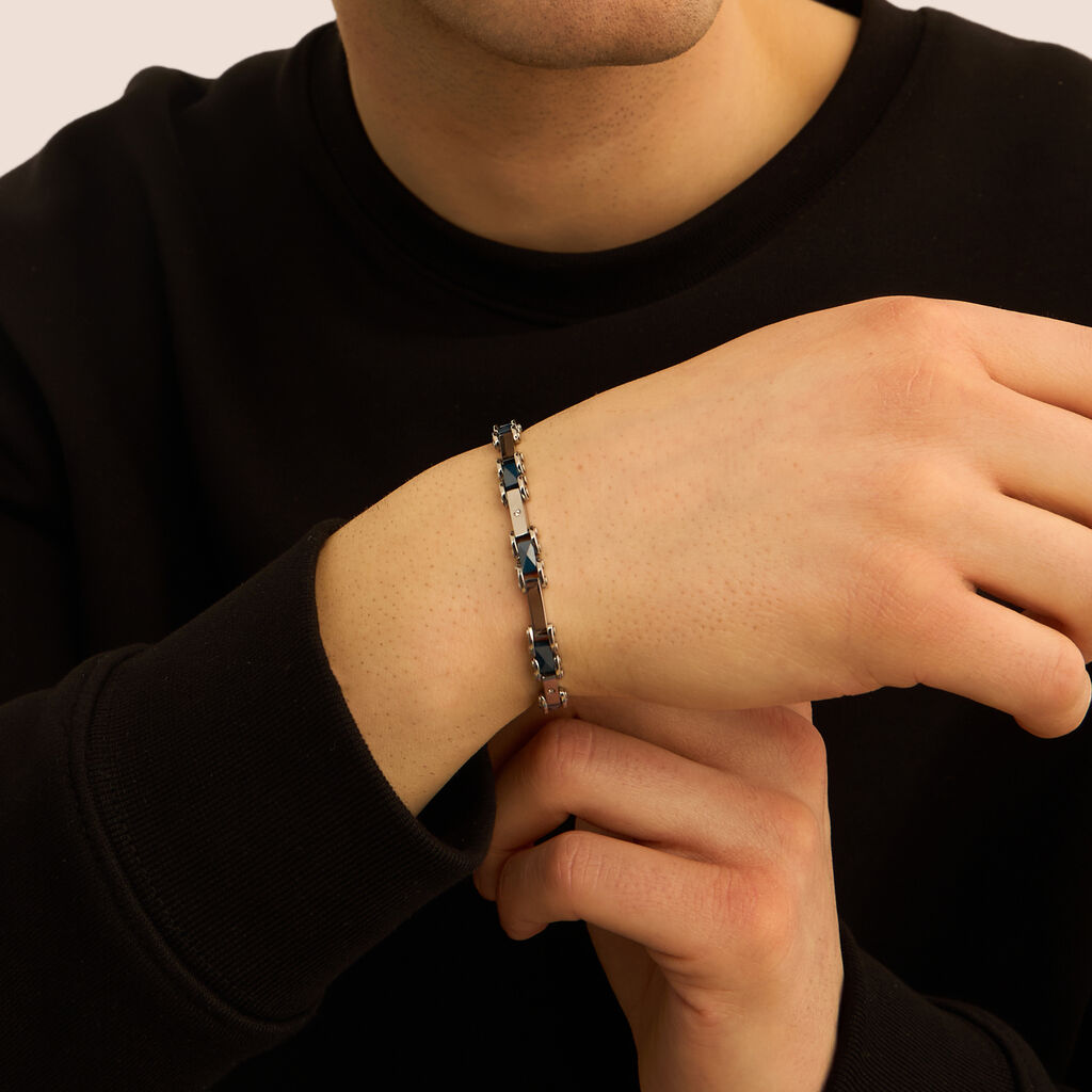 Bracciale Man Code Acciaio Bicolore Cubic Zirconia