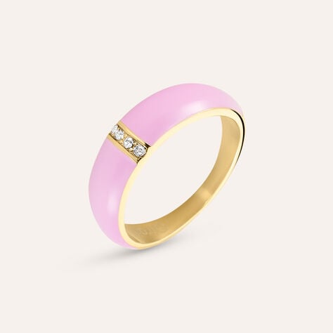 Anello Fascia Lady Sweet Acciaio Dorato Cristallo - Anelli con Pietre Donna | Stroili