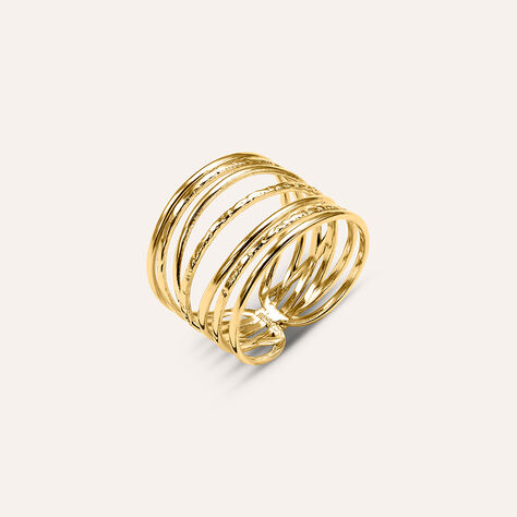 Anello Fascia Lady Code Acciaio Dorato - Anelli Moderni Donna | Stroili