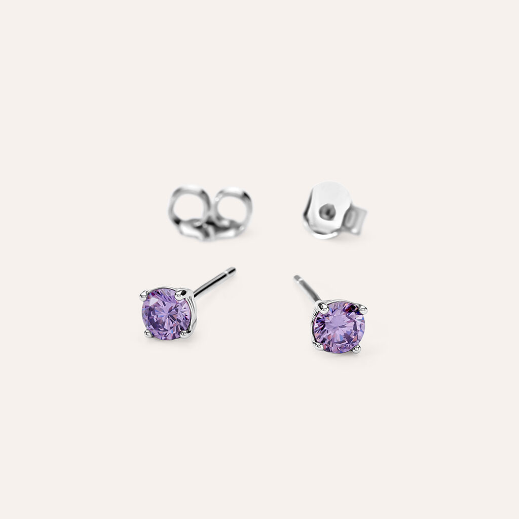 Orecchini Lobo Punto Luce Silver Rainbow Argento Rodiato Cubic Zirconia