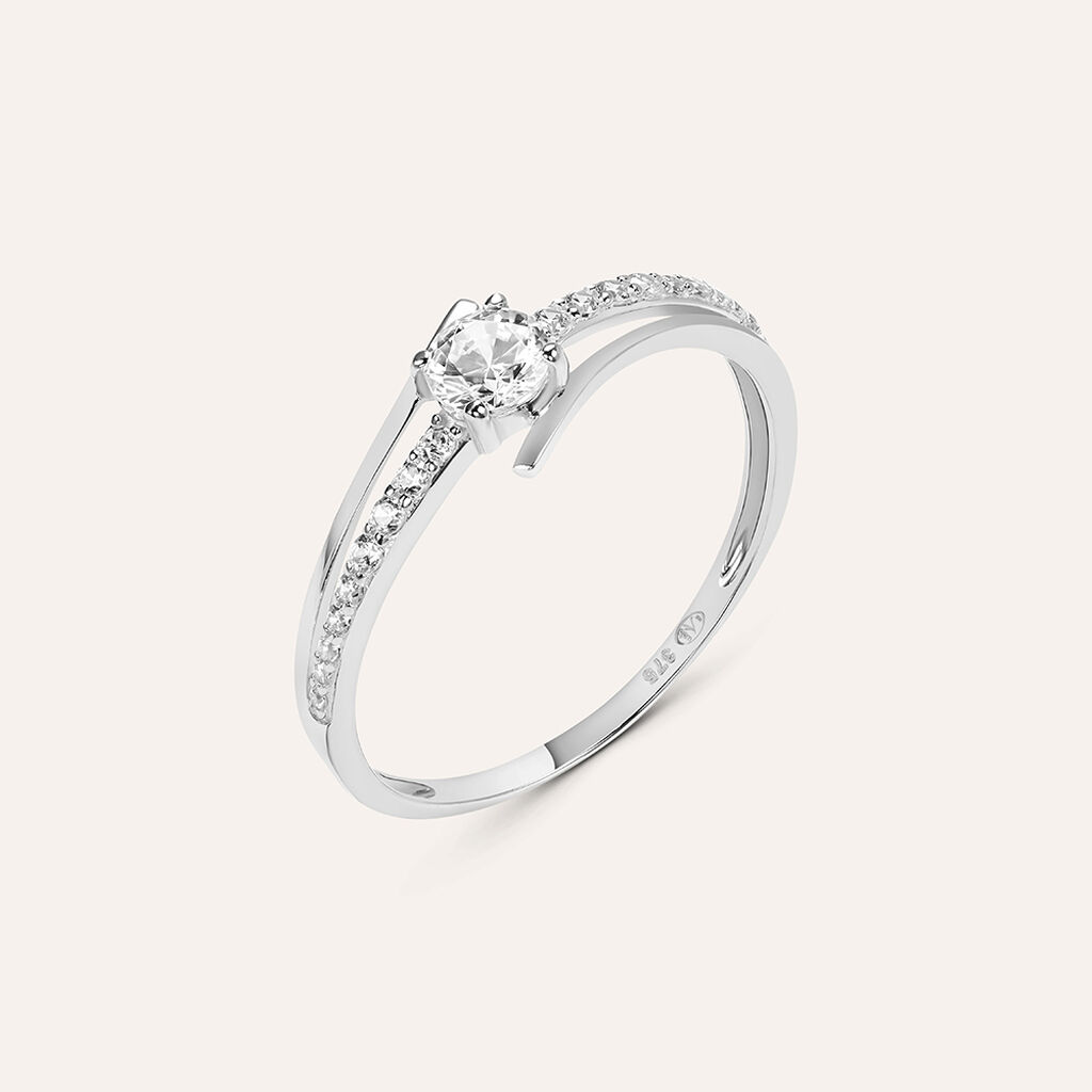 Anello Solitario Claire Oro Bianco Cubic Zirconia - Anelli con Pietre Donna | Stroili