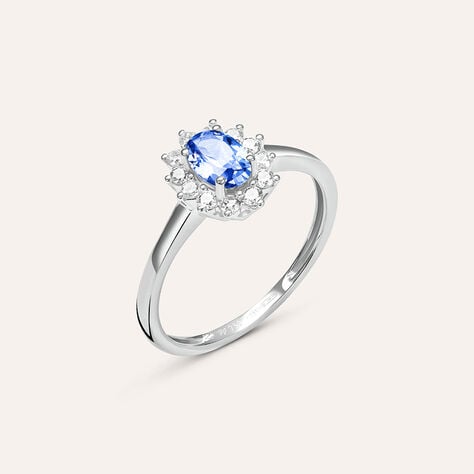 Anello Solitario Kate Jasmine Oro Bianco Tanzanite Diamante - Anelli con Pietre Donna | Stroili
