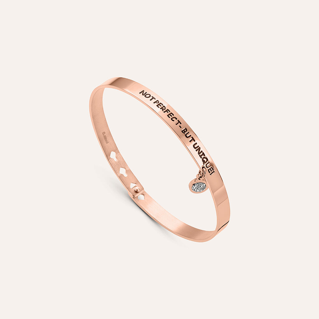 Bangle Lady Message Acciaio Rosa Cristallo - Bracciali Rigidi Donna | Stroili