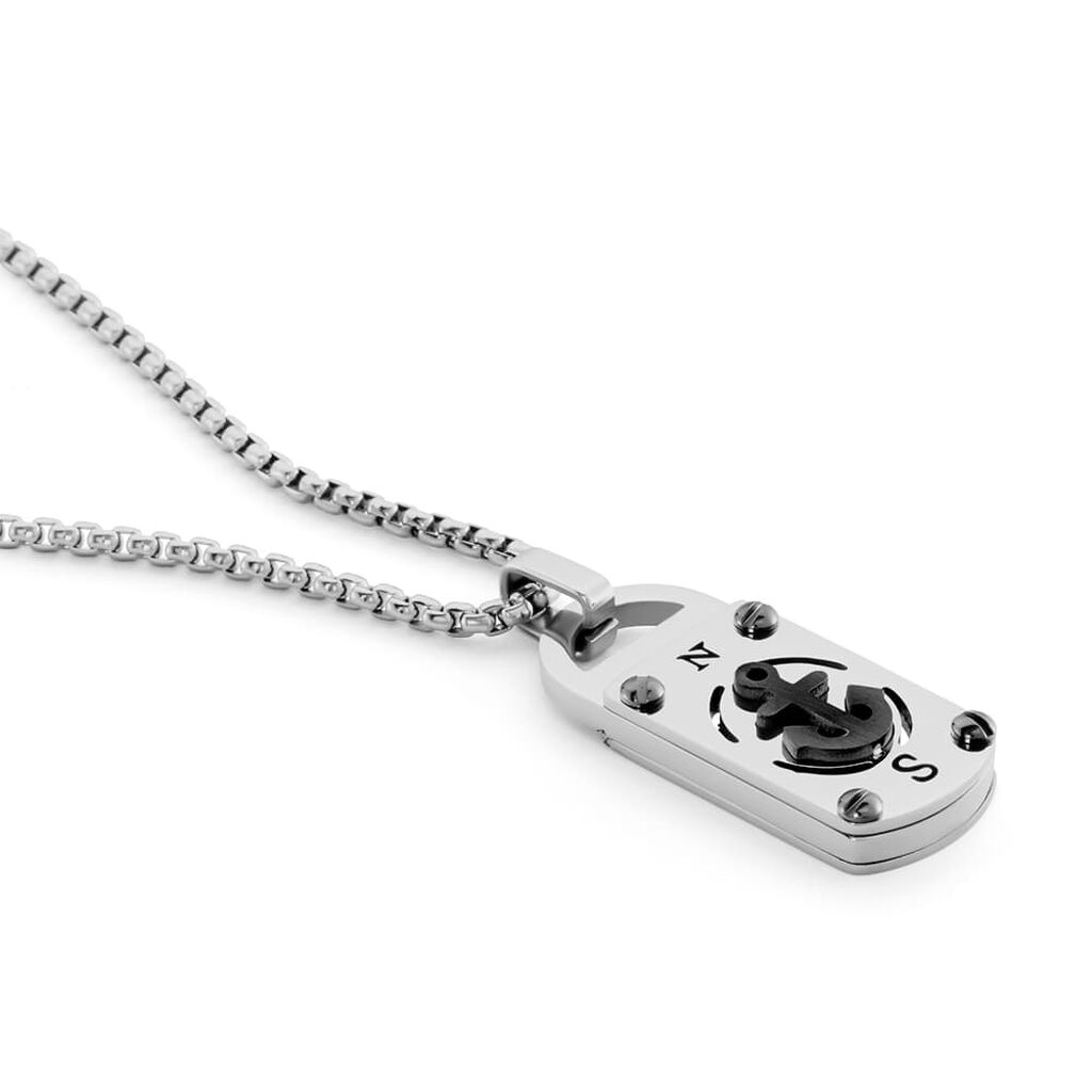 Collana in acciaio con placchetta ancora - Collane Uomo | Stroili