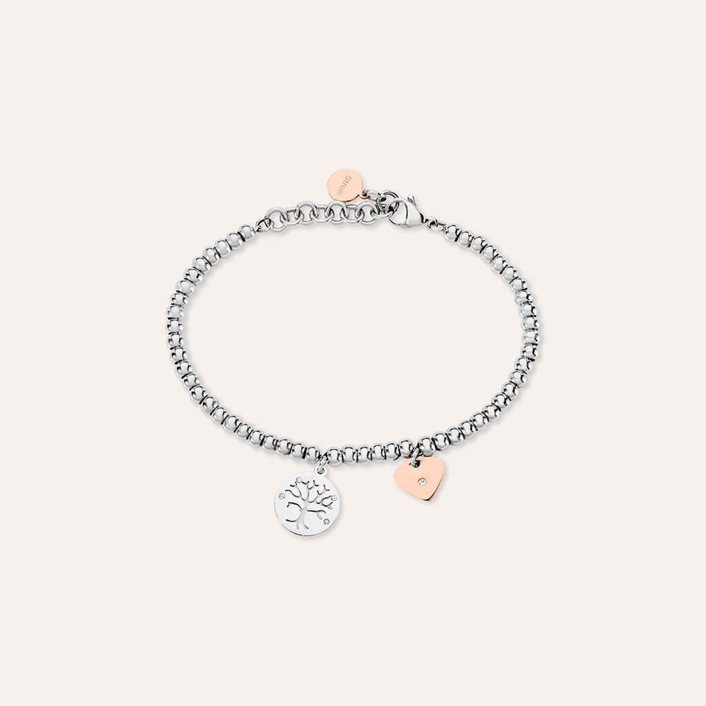 Bracciale Sunrise Acciaio Bicolore Bianco / Rosa Cristallo