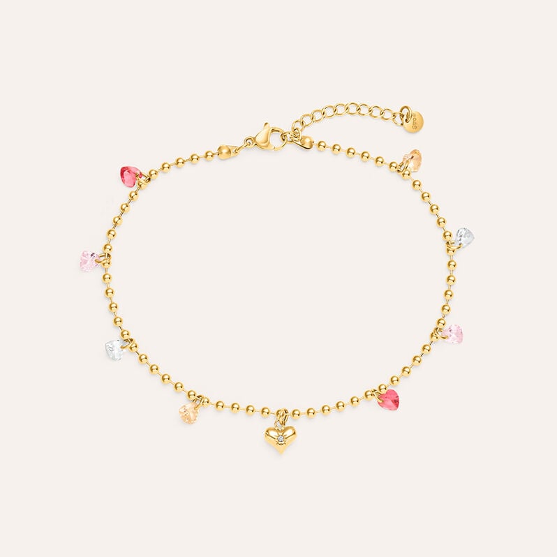 Cavigliera Lady Chic Acciaio Dorato Cristallo - Cavigliere Donna | Stroili