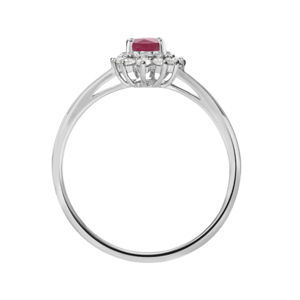 Anello Solitario Charlotte Oro Bianco Rubino Diamante - Anelli con Pietre Donna | Stroili