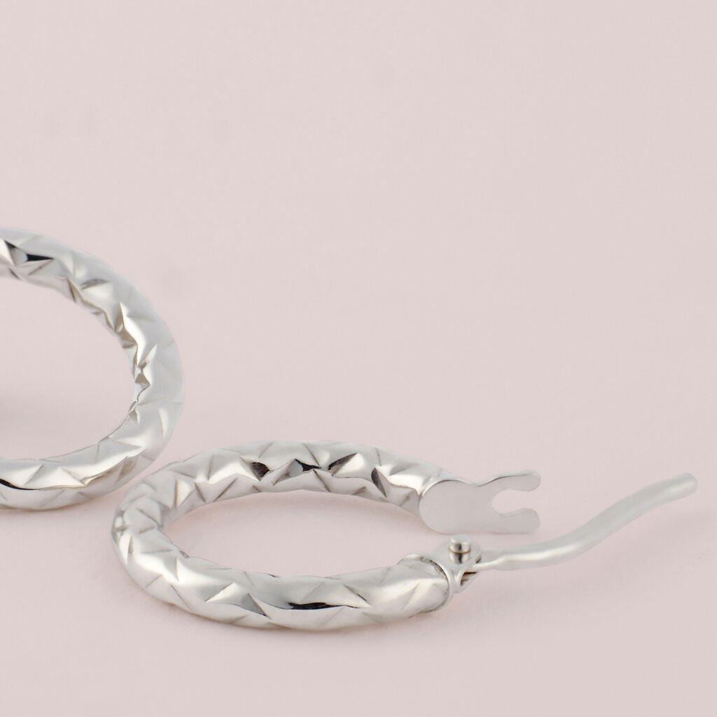 Orecchini A Cerchio Toujours Oro Bianco - Orecchini a Cerchio Donna | Stroili