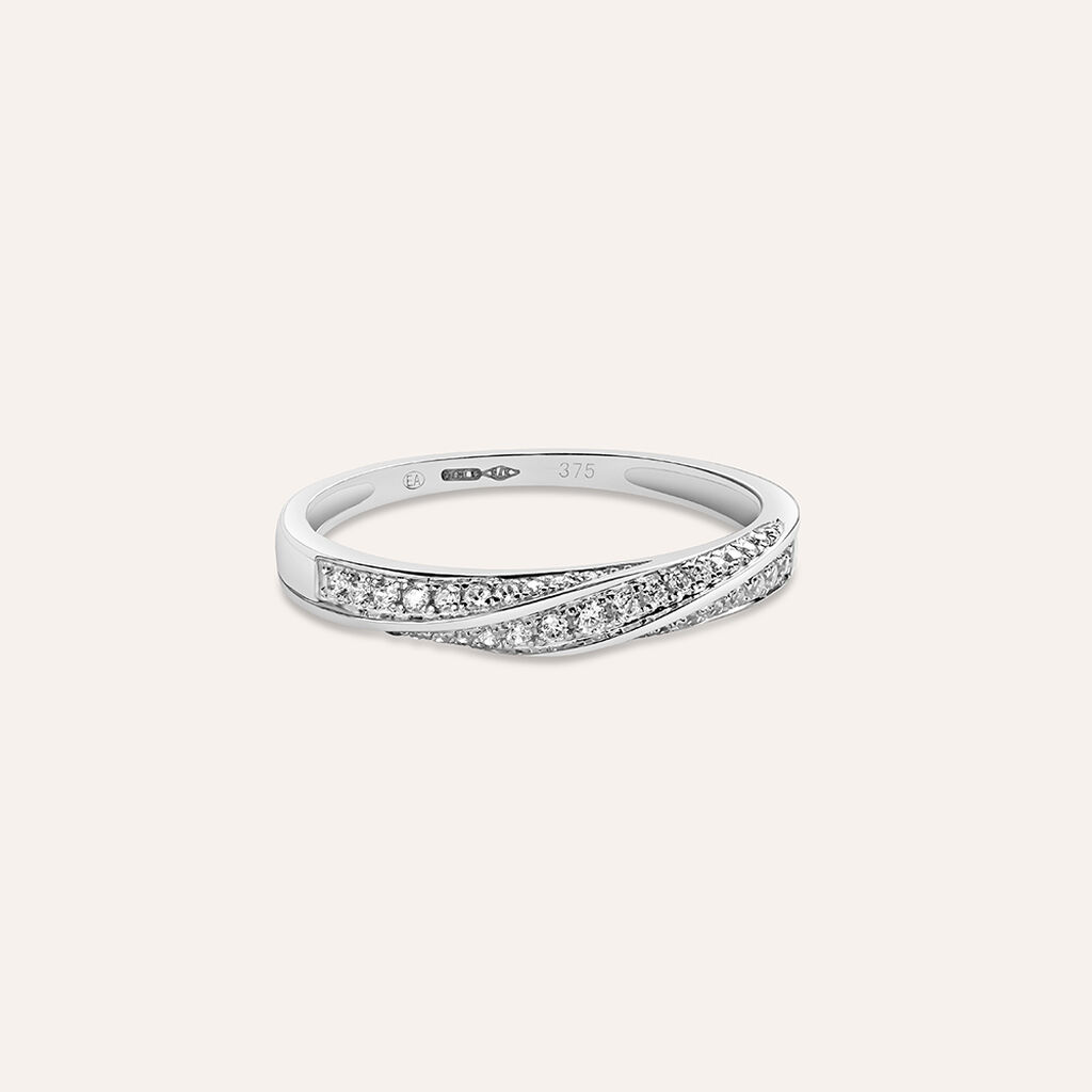 Anello Fascia Claire Oro Bianco Cubic Zirconia - Anelli con Pietre Donna | Stroili
