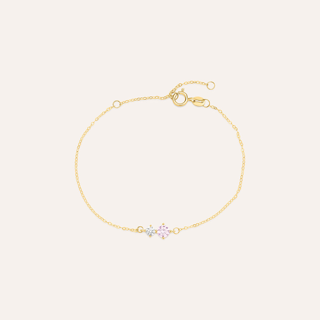 Bracciale Doppio Punto Luce Claire Oro Giallo Cubic Zirconia